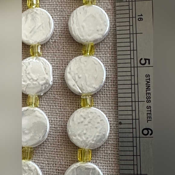 22-1/2 inch Freshwater Pearl Coin bead necklace NWOT - Picture 10 of 12